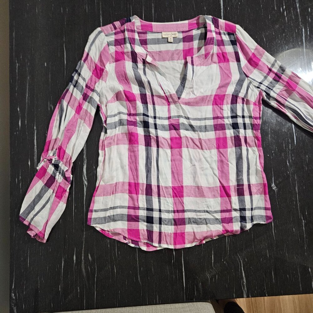New York & Company Plaid Blouse (New)